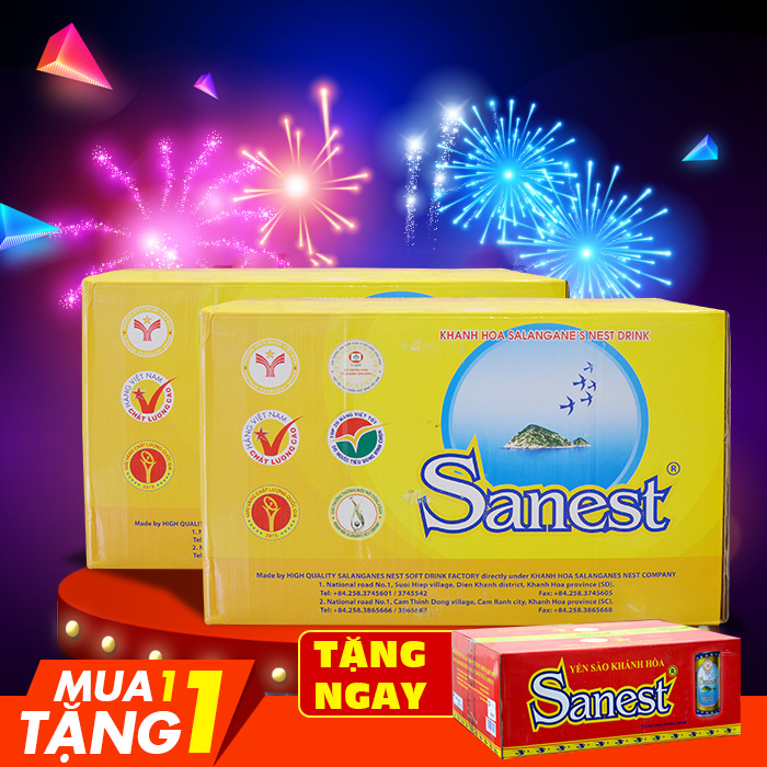 Thùng nước yến sào sanest Khánh Hòa không đường