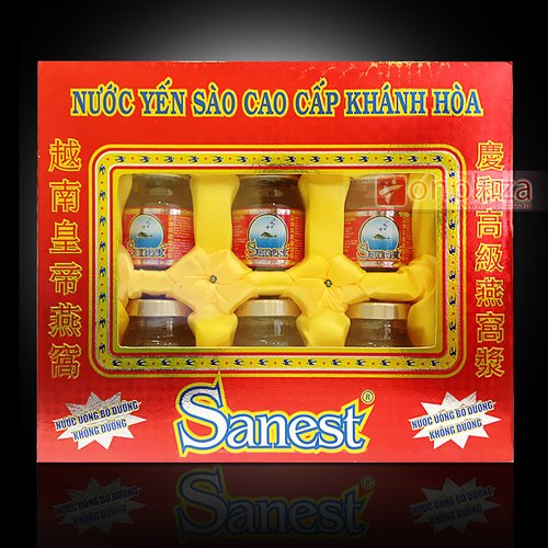 Nước yến sào Khánh Hoà sanest không đường hộp 6 lọ